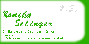 monika selinger business card