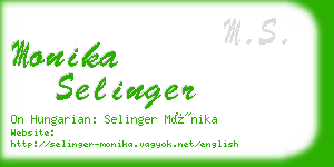 monika selinger business card